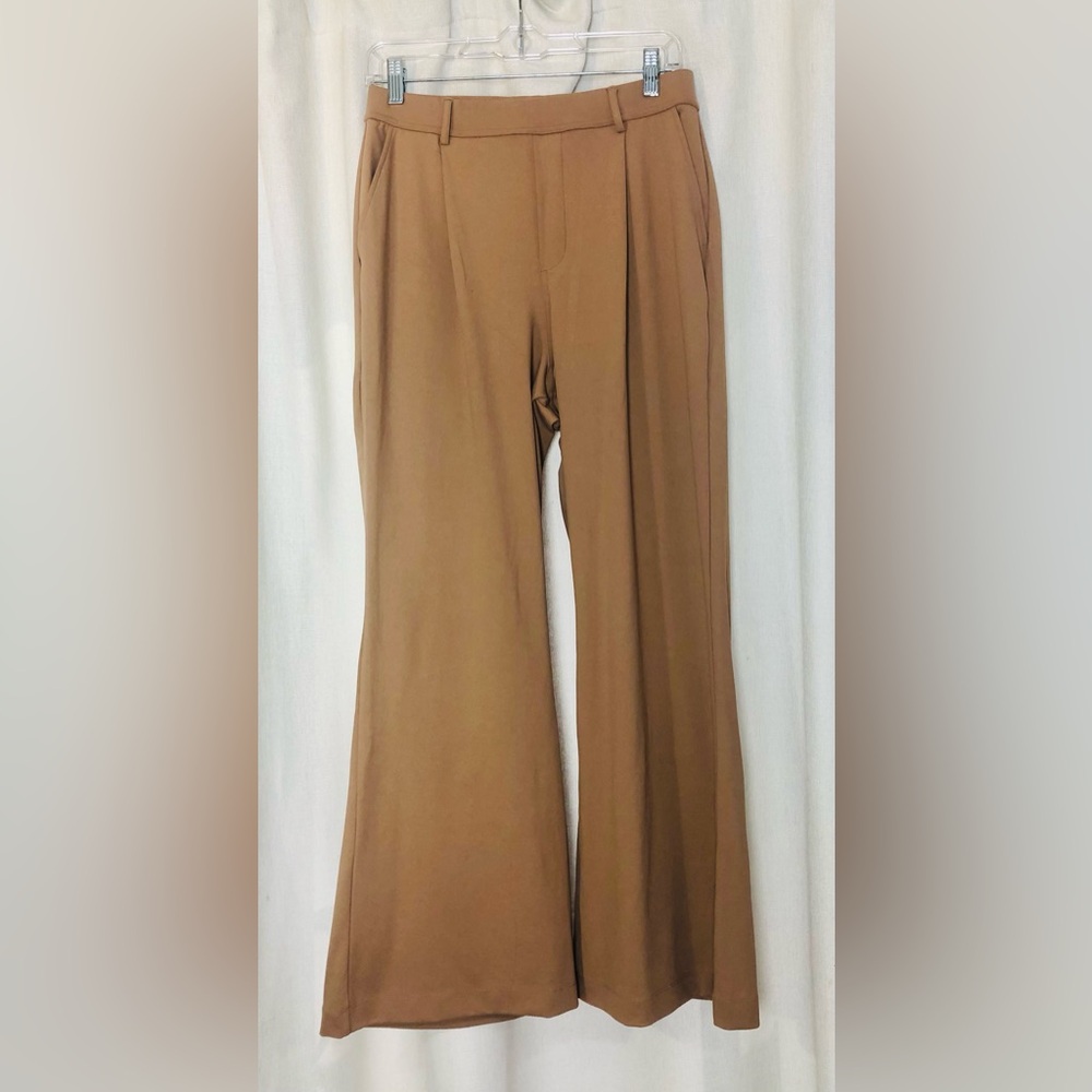 Halara Flex™ High Waisted Pocket Solid Work Tapered Pants Tan Brown Women Medium